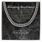 To My Boyfriend Chain, Romantic Gift for Boyfriend, Sentimental Anniversary Gift for Boyfriend, Boyfriend Birthday, Gift for Him 326a