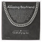 To My Boyfriend Cuban Link Chain, Romantic Gift for Boyfriend, Sentimental Anniversary Gift for Boyfriend, Boyfriend Birthday, Gift for Him. 321c