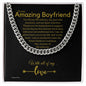 To My Boyfriend Cuban Link Chain, Romantic Gift for Boyfriend, Sentimental Anniversary Gift for Boyfriend, Boyfriend Birthday, Gift for Him 240a