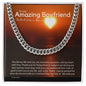 To My Boyfriend Cuban Link Chain, Romantic Gift for Boyfriend, Sentimental Anniversary Gift for Boyfriend, Boyfriend Birthday, Gift for Him 240d