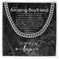 To My Boyfriend Chain, Gift for Boyfriend Birthday. Anniversary Gift, From Girlfriend, Boyfriend Christmas Gift. Cuban Link Chain 240b