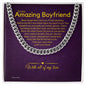 To My Boyfriend Chain, Romantic Gift for Boyfriend, Sentimental Anniversary Gift for Boyfriend, Boyfriend Birthday, Gift for Him 325b