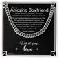 To My Boyfriend Chain, Romantic Gift for Boyfriend, Sentimental Anniversary Gift for Boyfriend, Boyfriend Birthday, Gift for Him 341b