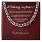 To My Boyfriend Chain, Romantic Gift for Boyfriend, Sentimental Anniversary Gift for Boyfriend, Boyfriend Birthday, Gift for Him 324c