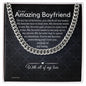 To My Boyfriend Cuban Link Chain, Romantic Gift for Boyfriend, Sentimental Anniversary Gift for Boyfriend, Boyfriend Birthday, Gift for Him. 322d