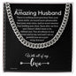 To My Husband Cuban Link Chain, Romantic Gift for Husband, Sentimental Anniversary Gift for Husband, Husband Birthday, Gift for Him 340c