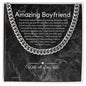 To My Boyfriend Chain, Romantic Gift for Boyfriend, Sentimental Anniversary Gift for Boyfriend, Boyfriend Birthday, Gift for Him 326e