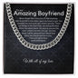 To My Boyfriend Cuban Link Chain, Romantic Gift for Boyfriend, Sentimental Anniversary Gift for Boyfriend, Boyfriend Birthday, Gift for Him. 322b