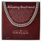 To My Boyfriend Chain, Romantic Gift for Boyfriend, Sentimental Anniversary Gift for Boyfriend, Boyfriend Birthday, Gift for Him 324e