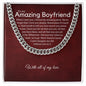 To My Boyfriend Chain, Romantic Gift for Boyfriend, Sentimental Anniversary Gift for Boyfriend, Boyfriend Birthday, Gift for Him 324a