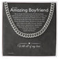 To My Boyfriend Cuban Link Chain, Romantic Gift for Boyfriend, Sentimental Anniversary Gift for Boyfriend, Boyfriend Birthday, Gift for Him. 321b