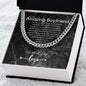 To My Boyfriend Chain, Gift for Boyfriend Birthday. Anniversary Gift, From Girlfriend, Boyfriend Christmas Gift. Cuban Link Chain 240b
