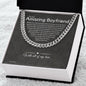 To My Boyfriend Cuban Link Chain, Romantic Gift for Boyfriend, Sentimental Anniversary Gift for Boyfriend, Boyfriend Birthday, Gift for Him. 321c