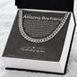 To My Boyfriend Cuban Link Chain, Romantic Gift for Boyfriend, Sentimental Anniversary Gift for Boyfriend, Boyfriend Birthday, Gift for Him. 321e