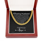 To My Husband Cuban Link Chain, Romantic Gift for Husband, Sentimental Anniversary Gift for Husband, Husband Birthday, Gift for Him 340d