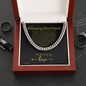 To My Boyfriend Cuban Link Chain, Romantic Gift for Boyfriend, Sentimental Anniversary Gift for Boyfriend, Boyfriend Birthday, Gift for Him 240a