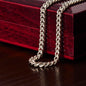 To My Husband Cuban Link Chain, Romantic Gift for Husband, Sentimental Anniversary Gift for Husband, Husband Birthday, Gift for Him 340b