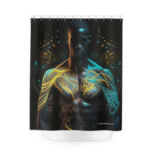 Load image into Gallery viewer, Bahamas Flag Inspired Black Male Figure Shower Curtain - 379c
