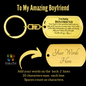 To My Boyfriend Keychain, Gift for Boyfriend Birthday. Anniversary Gift, From Girlfriend, Boyfriend Christmas Gift. Engraved Keychain. 141b