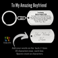 To My Boyfriend Keychain, Gift for Boyfriend Birthday. Anniversary Gift, From Girlfriend, Boyfriend Christmas Gift. Engraved Keychain. 141b