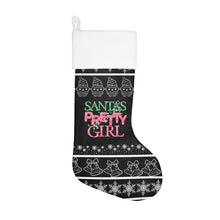 Load image into Gallery viewer, Santa&#39;s Pretty Girl Christmas Stocking,  Pink and Green Stocking, 551b
