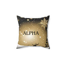 Load image into Gallery viewer, Alpha Pillow, Black and Gold Pillow - 550a
