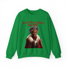 Load image into Gallery viewer, Santa Spills The Tea Sweatshirt, Humourous Gift for Her, Christmas Gift for Her, Black Mrs Claus, Funny Christmas Sweatshirt  - 496g
