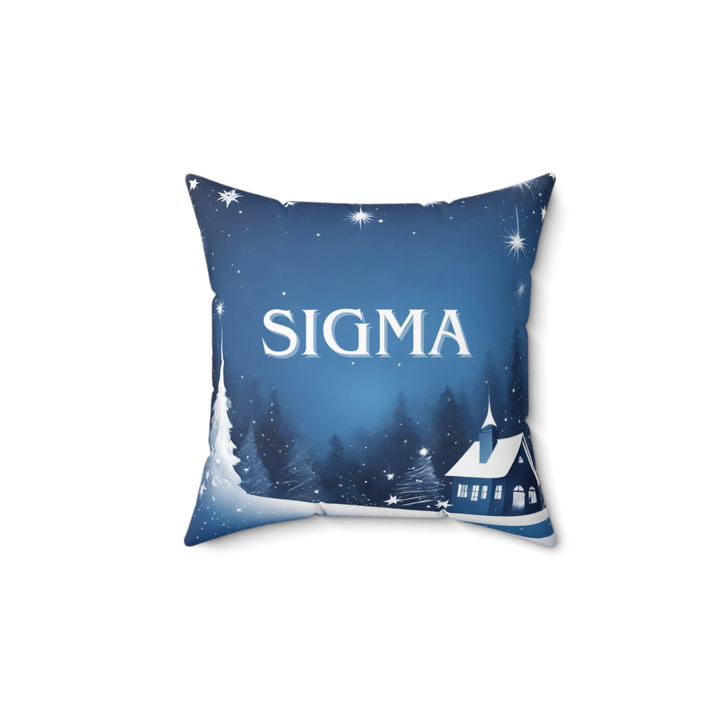 Sigma Pillow, Brown and Gold Blue and White Pillow - 549a