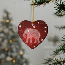 Load image into Gallery viewer, Elephant Ceramic Ornaments, Red and White Ornaments. 544a
