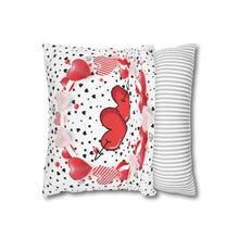 Load image into Gallery viewer, Red, White and Black Hearts Pillow Case, Valentine&#39;s Day Decor. Pillow not included. 513f
