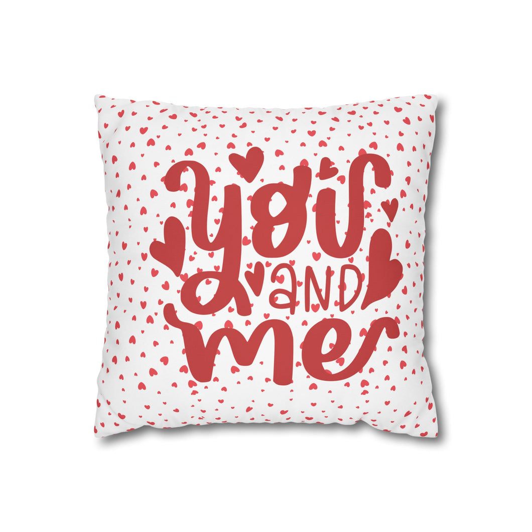 Red and White Hearts Pillow Case, Valentine's Day Decor. Pillow not included. 513h