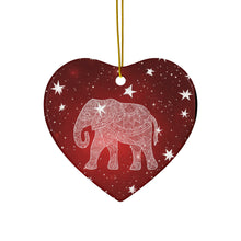 Load image into Gallery viewer, Elephant Ceramic Ornaments, Red and White Ornaments. 544a
