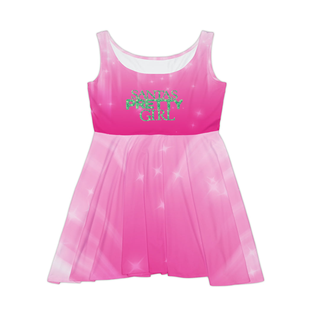 Santa's Pretty Girl Christmas Dress, Pink and Green Holidays Gift - 538a