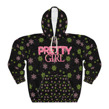 Load image into Gallery viewer, Pretty Girl Pullover Hoodie, Pink and Green on Black Hoodie . -  569b
