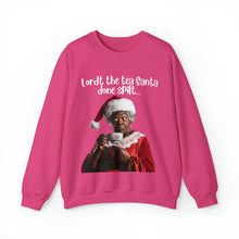 Load image into Gallery viewer, Santa Spills The Tea Sweatshirt, Humourous Gift for Her, Christmas Gift for Her, Black Mrs Claus, Funny Christmas Sweatshirt  - 496d
