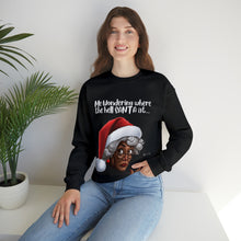 Load image into Gallery viewer, Santa Getting Side Eye Sweatshirt, Humourous Gift for Her, Christmas Gift for Her, Black Mrs Claus, Funny Christmas Sweatshirt  - 497c
