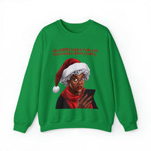 Load image into Gallery viewer, Santa Getting Side Eye Sweatshirt, Humourous Gift for Her, Christmas Gift for Her, Black Mrs Claus, Funny Christmas Sweatshirt  - 497b

