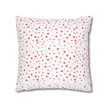 Load image into Gallery viewer, Red and White Hearts Pillow Case, Valentine&#39;s Day Decor. Pillow not included. 513h
