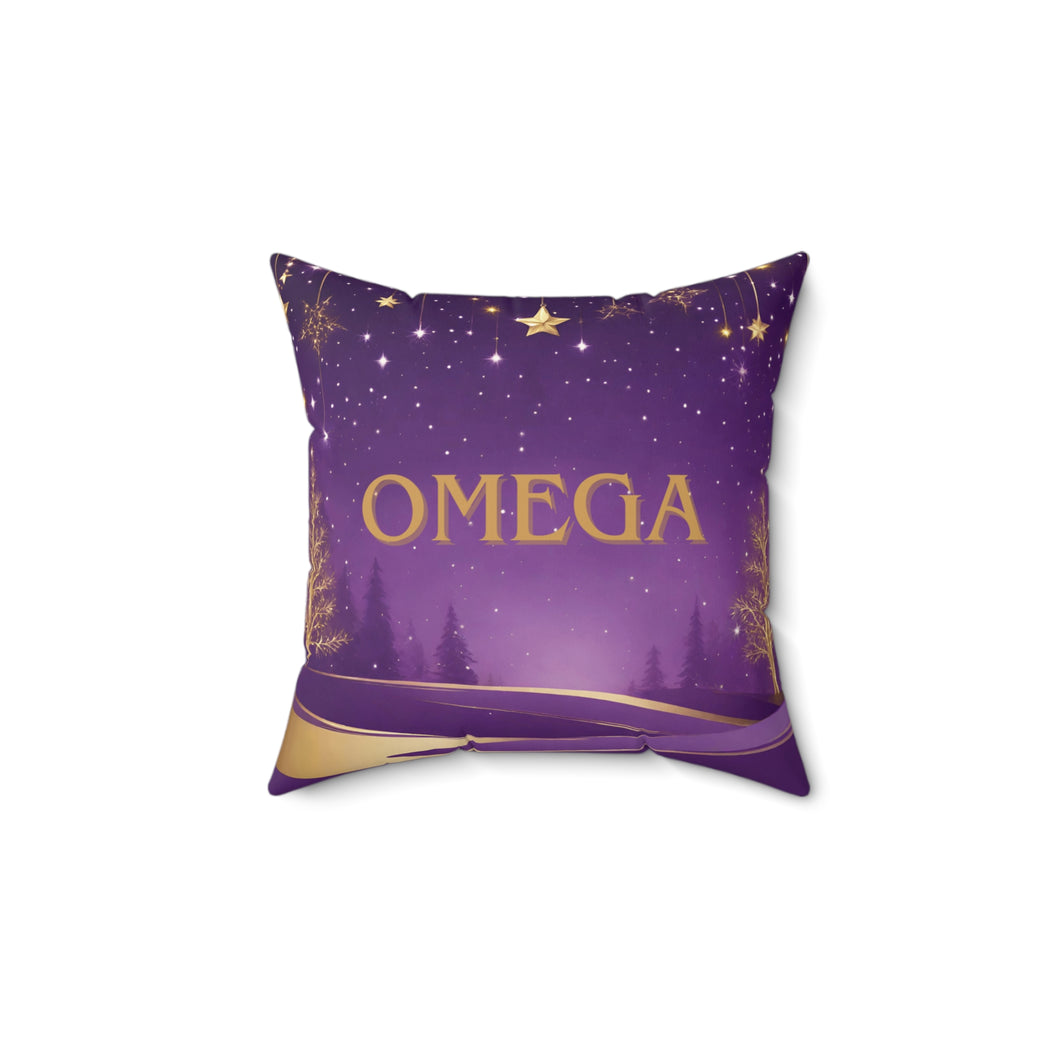 Omega Pillow, Purple and Gold - 547a
