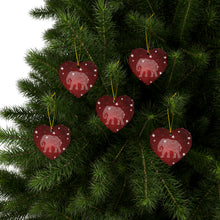 Load image into Gallery viewer, Elephant Ceramic Ornaments, Red and White Ornaments. 544a
