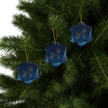 Load image into Gallery viewer, Pretty Poodle Ceramic Ornaments, Blue and Whitegold  Ornaments. 543a
