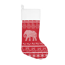 Load image into Gallery viewer, Elephant Christmas Stocking, Red and White Stocking - 552a
