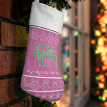 Load image into Gallery viewer, Santa&#39;s Pretty Girl Christmas Stocking,  Pink and Green Stocking, 551a
