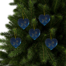 Load image into Gallery viewer, Pretty Poodle Ceramic Ornaments, Blue and Whitegold  Ornaments. 543a
