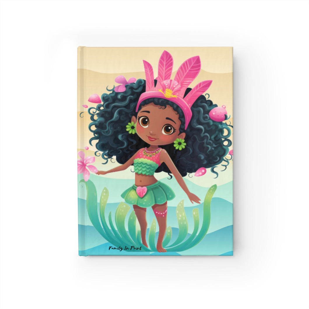 Black Mermaid Journal, Black Princess Notebook, Afro Mermaid,  Unique Black Art, Gift for Women and Girls  - 458d