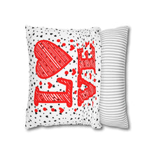 Load image into Gallery viewer, Red, White and Black Hearts Pillow Case, Valentine&#39;s Day Decor. Pillow not included. 513e
