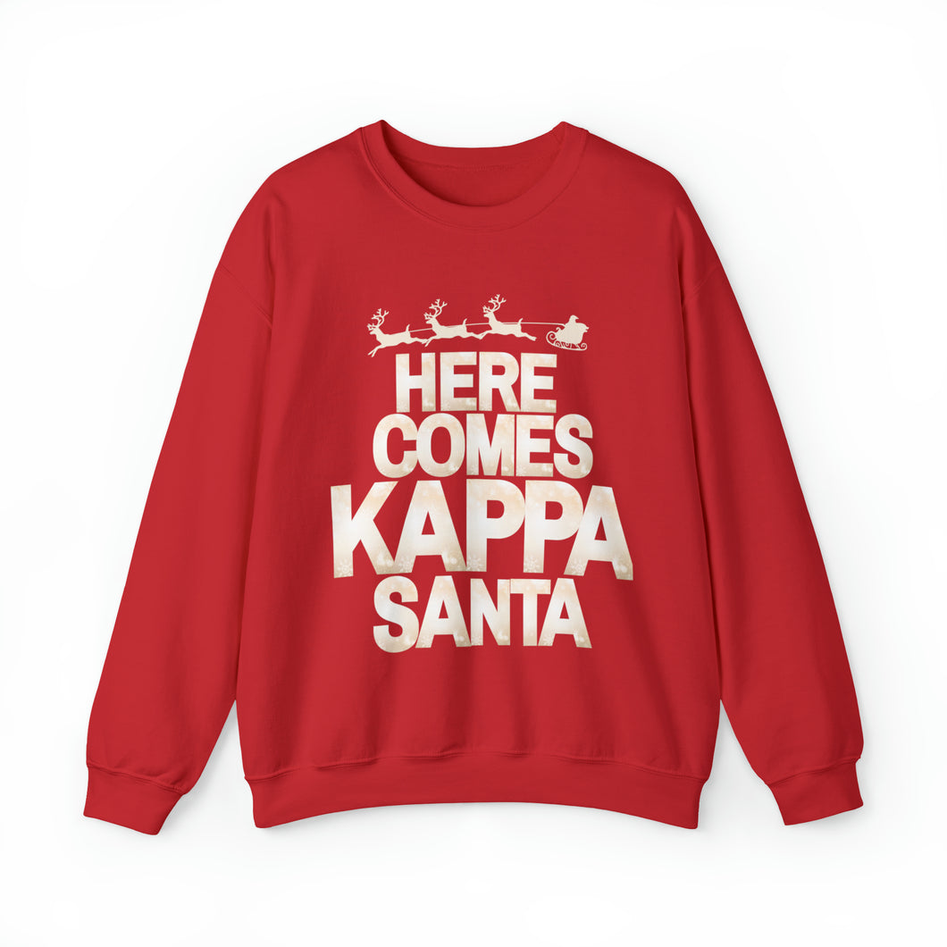 Here Comes Kappa Santa Sweatshirt, Gift for Kappa Man, Christmas Gift for Kappa, Crimson & Creame Christmas  - 492a
