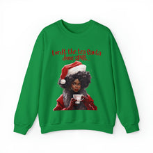 Load image into Gallery viewer, Santa Spills The Tea Sweatshirt, Humourous Gift for Her, Christmas Gift for Her, Black Mrs Claus, Funny Christmas Sweatshirt  - 496h
