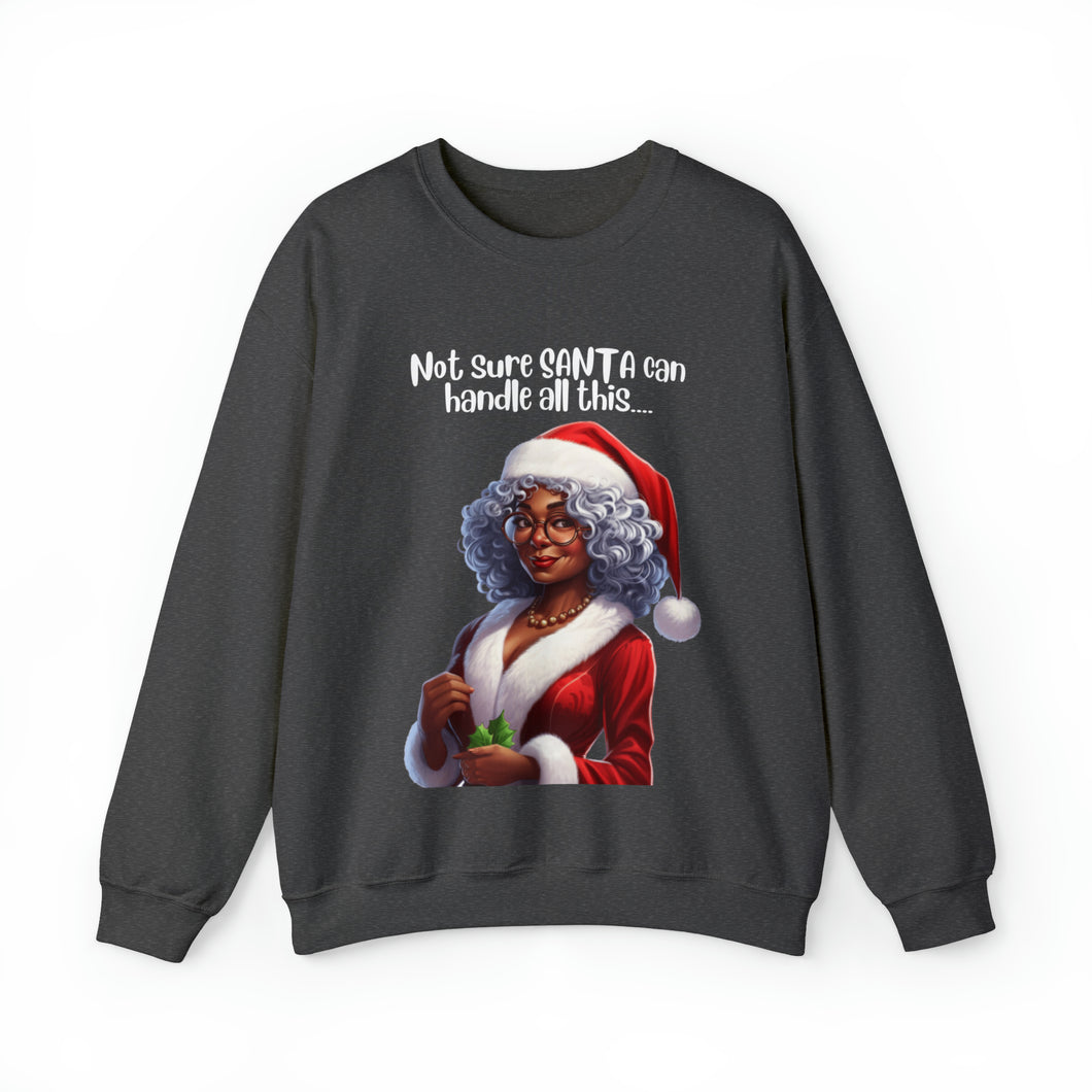 Santa Getting Shade Sweatshirt, Humourous Gift for Her, Christmas Gift for Her, Black Mrs Claus, Funny Christmas Sweatshirt  - 497d
