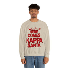 Load image into Gallery viewer, Here Comes Kappa Santa Sweatshirt, Gift for Kappa Man, Christmas Gift for Kappa, Crimson &amp; Creame Christmas  - 492a
